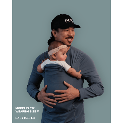 Lalabu Dad Babywearing long sleeve T-Shirt with Kangaroo Pouch - size L