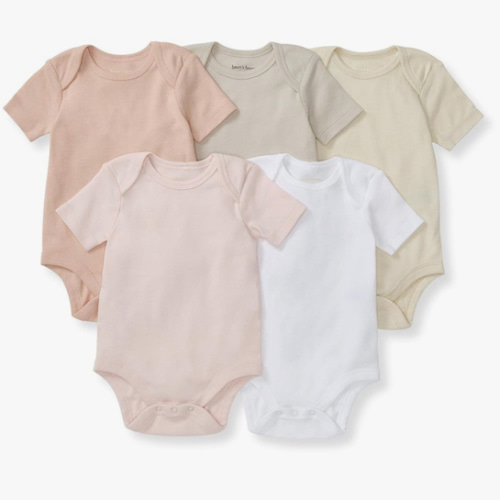 Burt's Bees Baby Organic Cotton Bodysuits – Baby Boy & Girl Short and Long Sleeve One-Pieces, 5-Pack