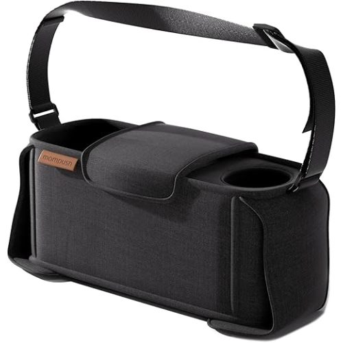 mompush Stroller Organizer with Shoulder Strap, Large Storage Space and Cup Holder, Stroller Accessories Fits for Popular Strollers