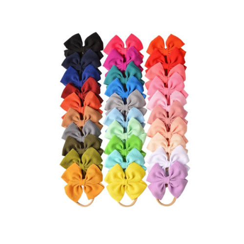 Prohouse 30 PCS Big Bows Baby Nylon Headbands Hairbands Hair Bows Elastics for Baby Girls Newborn Infant Toddler Child Hair Accessories