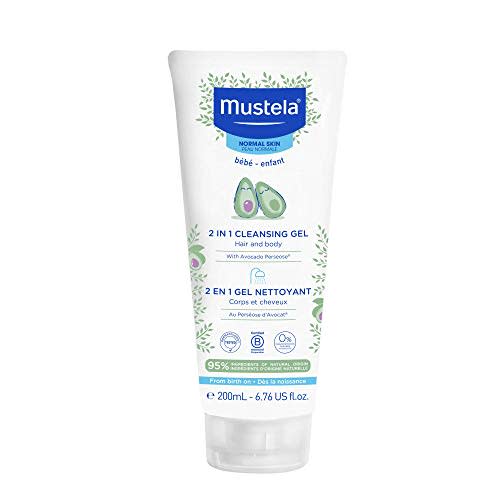 Mustela Baby 2-in-1 Cleansing Gel - Baby Body & Hair Cleanser - with Natural Avocado - Biodegradable Formula & Tear-Free - 6.76 fl. oz. - 1 or 2-Pack