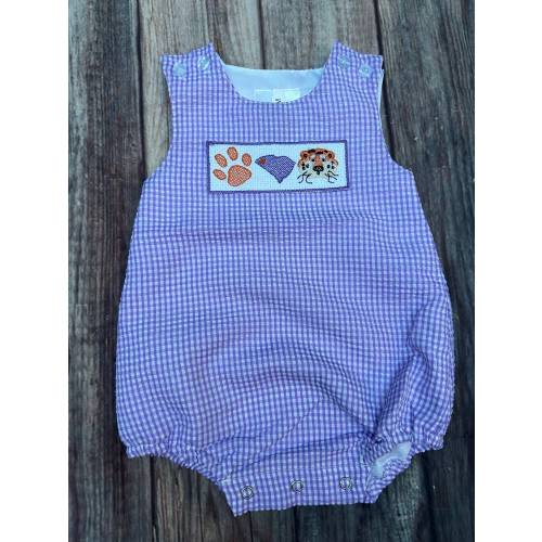 Boy Purple Tiger Seersucker Bubble