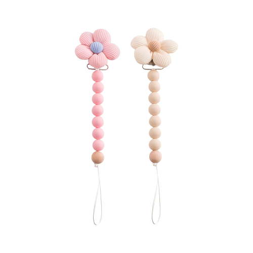 XIRQI 2Pcs Pacifier Clip,Food-Grade Silicone Pacifier Holder,Ultra-Soft Simulated Nipple Binky Clips