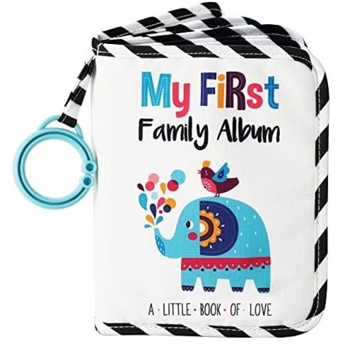 Urban Kiddy™ Baby's My First Family Album | Soft Photo Cloth Book Gift Set for Newborn Toddler & Kids (Elephant)