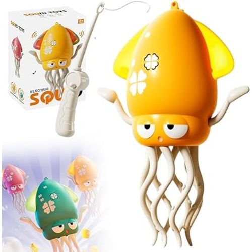 Dancing Octopus Toy, Crazy 8-Leg Auto-Dance Octopus Toy, Crawling Dancing Automatic Obstacle Sensor Toys, Boy Girl Birthday Gifts, Funny Octopus for Office Desk Decor (Yellow)