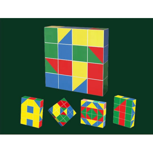 PicassoTiles 16 Piece Infinite Magnetic Puzzle Magic Pixy Cube Game Sensory Toy Set