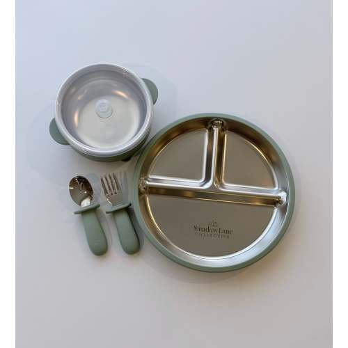 Stainless Steel + Suction Plate | Bowl | Cutlery Set