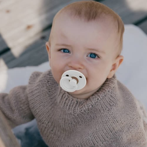 Bibs Colour Latex Pacifier - 2pk (White / Baby Blue)
