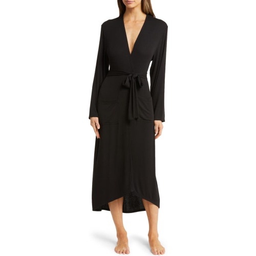 Nordstrom Moonlight Eco Rib Robe, X-Large, Black