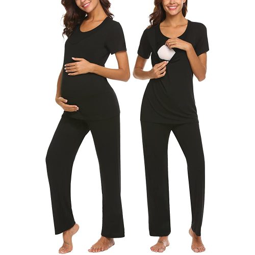Cotton Nursing/Labor/Delivery Maternity Pajamas Set for Hospital Home, Basic Nursing Shirts, Pregnancy Pants