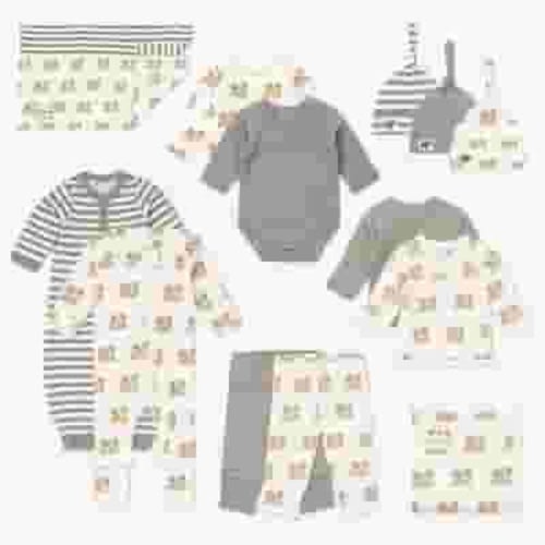 Monica + Andy Organic Unisex Baby Shower Gift Set, 14-Piece, Preemie-3 Months