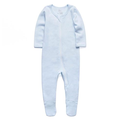 O2 BABY Baby Boys Girls Organic Cotton Zip-Front Sleeper Pajamas, Footed Sleep 'n Play