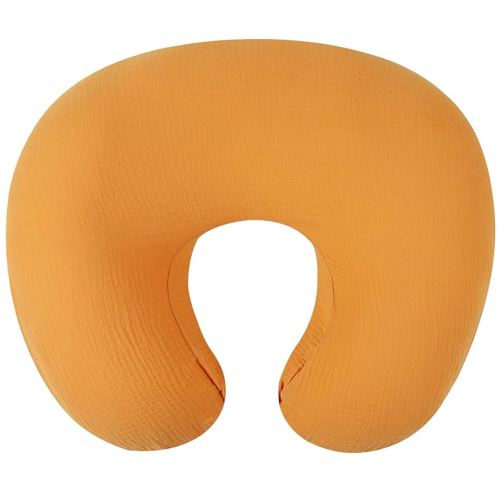Muslin Nursing Pillow Cover Soft 100% Cotton Feeding Pillow Slipcover Fits Standard Infant Nursing Pillow for Baby Boy and Girl, Orange