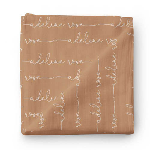 Personalized Camel Baby Name Swaddle Blanket - Script