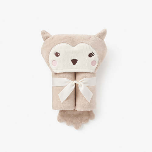 Owl Hooded Baby Bath Wrap – Elegant Baby