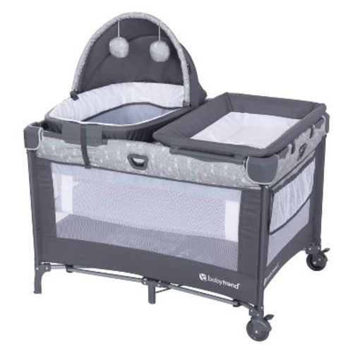 Baby Trend Nursery Den Playard with Snooze Pod and Flip Over Changer - Hidden Jungle Trio