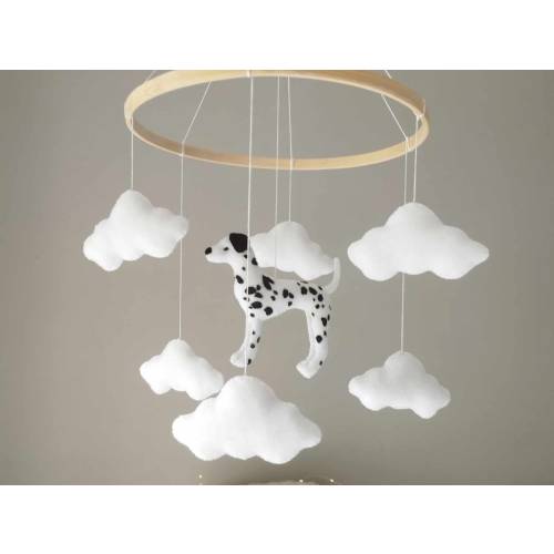 Dog baby mobile, Dalmatian mobile nursery, Dalmatian mobile, Baby mobile neutral, Puppy cot mobile, Dalmatian Nursery Decor, Baby gift