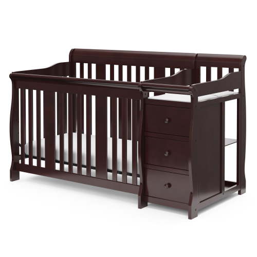 Storkcraft Portofino 5-in-1 Convertible Baby Crib and Changer, Espresso