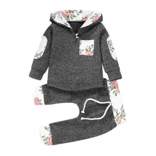 ZCFZJW Toddler Infant Baby Boy Girls Clothes Outfit Plaid Fall Winter Warm Long Sleeve Hoodie Sweatshirt Tops Drawstring Long Pants Set 2Pcs Suit(White,0-3 Months)
