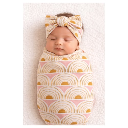 Vintage Sunshine Bamboo Baby Stretch Swaddle Blanket