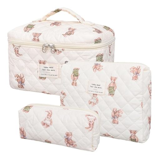 honitty Diaper Bag Organizer Pouches, Quilted Toiletry Bag