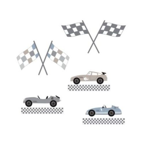 Little Racer Car/Transportation Blue/Taupe Wall Decals/Stickers