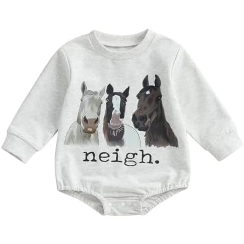 Pudcoco Infant Baby Boys Girls Farm Animal Outfit Long Sleeve Sweatshirt Romper Jumpsuit Fall Clothes