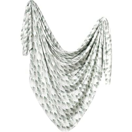 Copper Pearl Large Premium Knit Baby Swaddle Receiving Blanket Evergreen