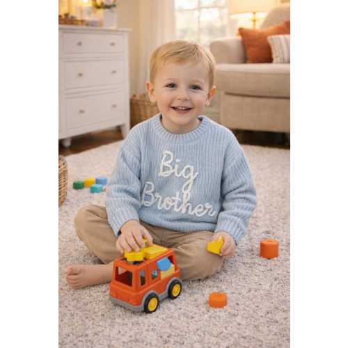 Hand Embroidered Big brother sweater, Big Little Brother Sister Sibling Shirts, Big Bro Lil Bro Knit Sweaters, Matching brother Knit Sweater