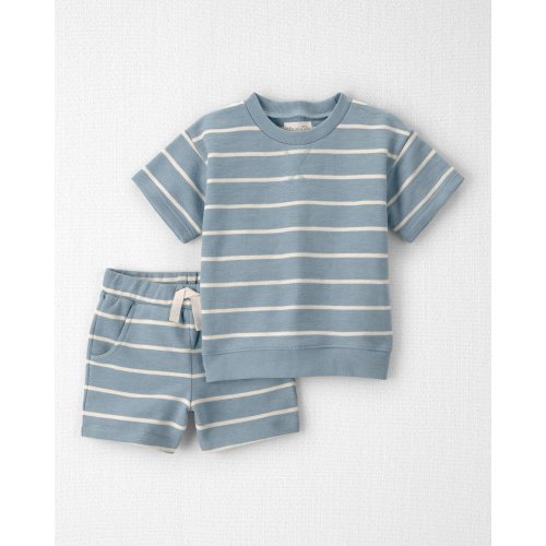 Toddler 2-Piece Organic Cotton Top & Short Set in Stripes - Little Planet | Carter's