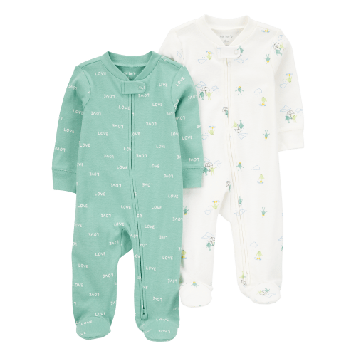 Baby 2-Pack Frog 2-Way Zip Sleep & Play Pajamas - Carter's 3M