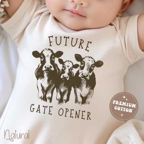 Farm Onesie® Future Gate Opener Farm Baby Gift Country Baby Shower Gift Western Baby Announcement Newborn Cowboy Baby Onesie® Cow Baby Gift