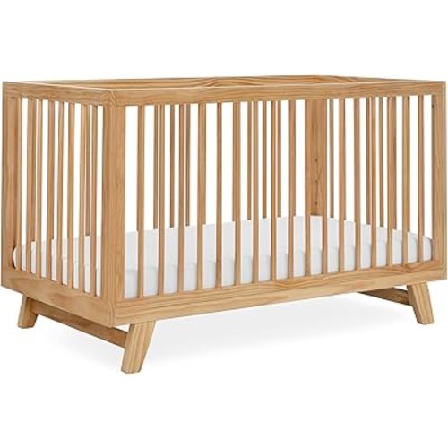 3-in-1 Astin Convertible Baby Crib - Wooden Crib, Grows with Your Baby, Converts to Toddler Bed & Day Bed, 4 Adjustable Support Base Height | Natural