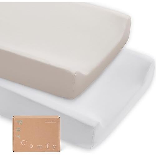 Supersoft Diaper Changing Pad Covers, 2-Pack Premium Bamboo Viscose Change Table Pad Covers for Baby Girls and Boys, Hypoallergenic Stretchy Changing Table Cover Sheets
