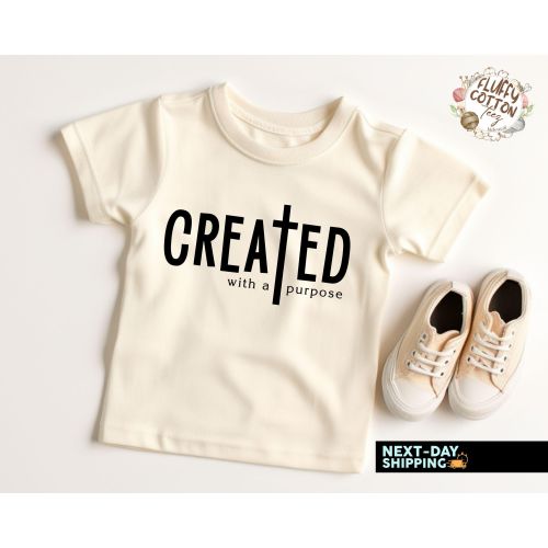 Created With Purpose Kids Christian Shirt, Toddler Sweatshirt