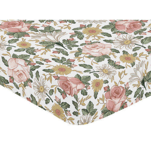 Sweet Jojo Designs Vintage Floral Fitted Crib Sheet & Reviews | Wayfair