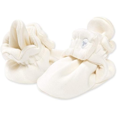 Burt's Bees Baby Boy's Baby Booties, Organic Cotton Adjustable Infant Shoes Slipper Sock