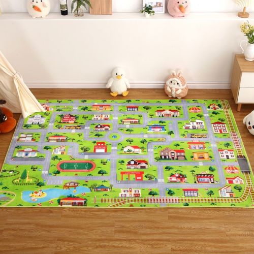 Kids Rug Classroom Rugs Game Play Area Rug Road and Traffic Carpet Super Soft Thick Game Play Rug