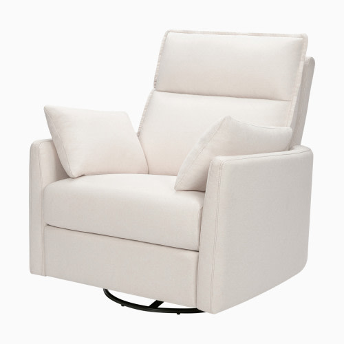 babyletto Nori Extra Wide Electronic Recliner and Swivel Glider - Performance Cream Eco-Weave