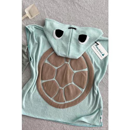 PRE-ORDER - Mint Sea Turtle - Hooded Towel Poncho - Baby, Toddler and Kids