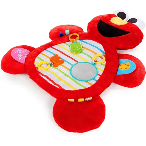 Bright Starts Sesame Street Tummy-Time Elmo Prop Mat, Ages 0-12 Months
