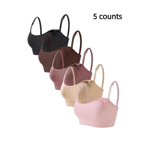 Women's Solid Detatchable Adjustable Strap Nursing Bra Set, Front Buckle Bra Soft Comfortable Breathable Maternity Bra, Maternity Clothing, Maternity Pregnancy Lingerie, Maternity Underwear, Seamless Maternity Bra, Maternity Clothes, Nursing Accessories -