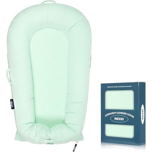 Cover for Dockatot Deluxe+ Docks | MEXXI Breathable Cotton Baby Lounger Extra Cover | Hypoallergenic Baby Nest Replacement Cover (Cover Only)(Pistachio Green)