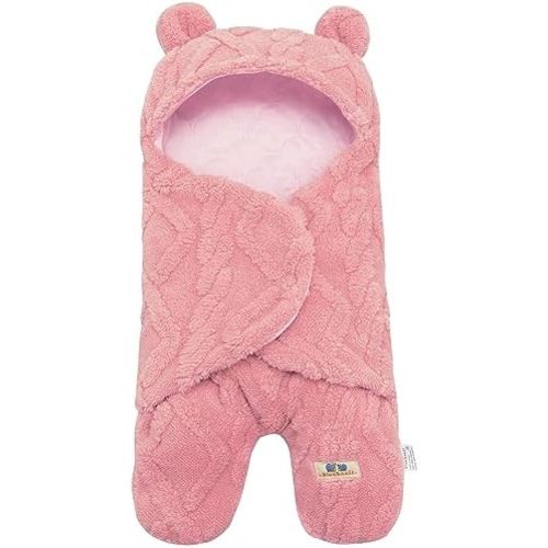 BlueSnail Comfortable Swaddling Blanket,Breathable and Soft Newborn Receiving Blanket (Pink)
