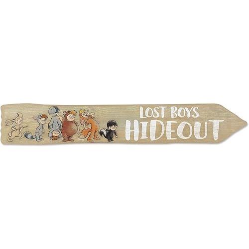 Disney Peter Pan Lost Boys Hideout Arrow Wood Wall Decor - Fun Lost Boys Sign for Kids' Bedroom or Play Room