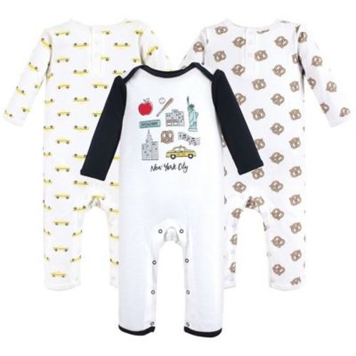Hudson Baby Infant Boy Cotton Coveralls 3pk, Nyc, 0-3 Months
