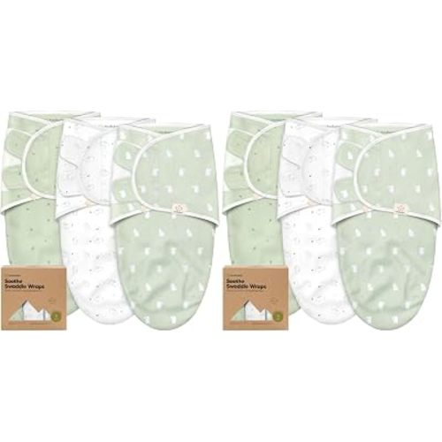 KeaBabies 6-Pack Baby Swaddle Sleep Sacks - Organic Swaddles for Newborns, Infant 0-3 Months, Baby Girls, Boys, Soft & Snug Newborn Sleep Sack, Nursery Swaddling Blankets (Bunnies, OS)