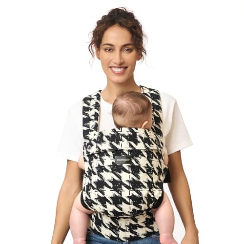 Momcozy Baby Carrier Newborn to Toddler - Ergonomic, Cozy and Lightweight Infant Carrier for 7-44lbs, Effortless to Put On, Ideal for Hands-Free Parenting, Enhanced Lumbar Support, Houndstooth