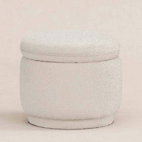 Enoki Storage Ottoman in Boucle