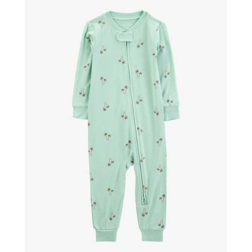 Baby Palm Tree Print PurelySoft Footless 1-Piece Pajamas - Mint - Carter's | Carter's